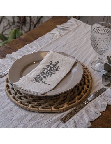 Camino de Mesa - CAMILA:  Tusor + Gasa contorno