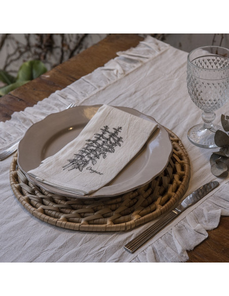 Camino de Mesa - CAMILA:  Tusor + Gasa contorno