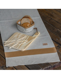 Set de Picada Cuero & Panamá: Panera + Tabla  +  2 Pinches