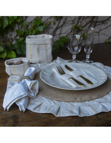 Pack x 4 Individuales  Holidays Redondos  con Volados