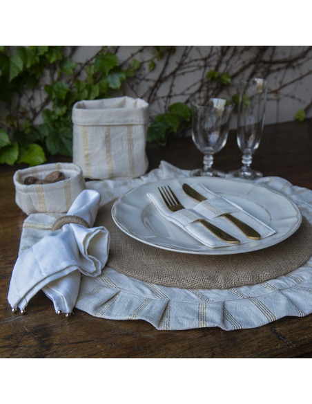 Pack x 4 Individuales  Holidays Redondos  con Volados