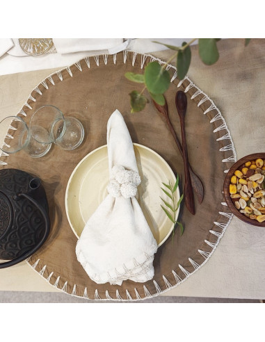 Servilleteros Pompon x 4 - Crochet