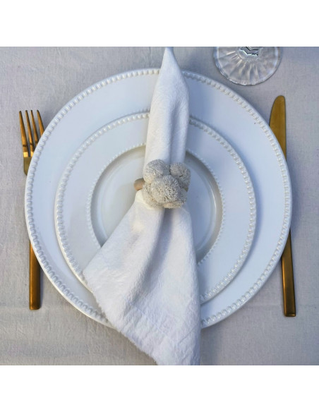 Servilleteros Pompon x 4 - Crochet