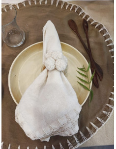 Servilleteros Pompon x 4 - Crochet