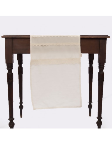 Camino de Mesa - Full Puntillas Lienzo Natural