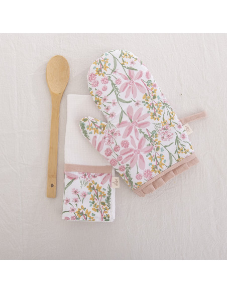 Set Manopla Vintage - Volados,  Repasador + Cuchara