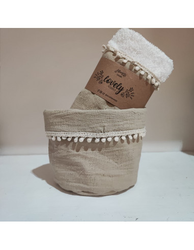 Contenedor  & Toalla de Mano - Guipiur + Jabòn