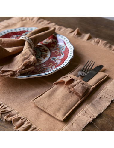 Servilletas Camila Tusor y Volados Gasa x 4