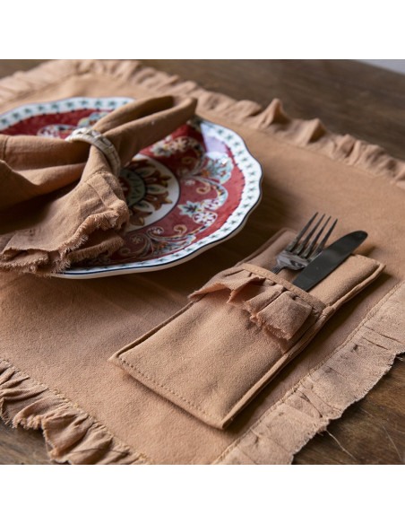 Servilletas Camila Tusor y Volados Gasa x 4