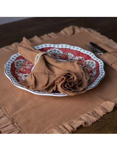 Servilletas Camila Tusor y Volados Gasa x 4