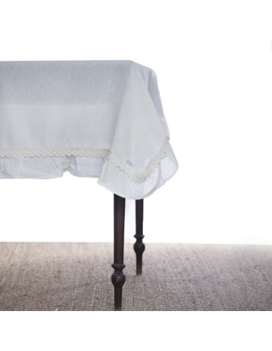 Mantel Amalia Gasa con Volado y Puntilla