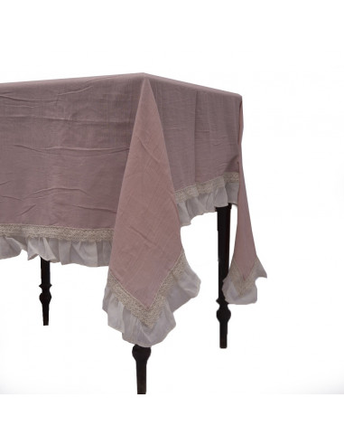 Mantel Amalia Gasa con Volado y Puntilla