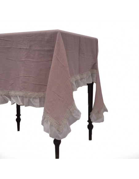 Mantel Amalia Gasa con Volado y Puntilla