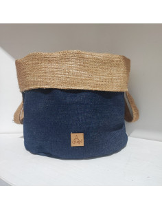 Set Contenedores Denim y Arpillera x 3