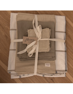 Combo Mesa Cuadros:  Mantel + 6 Ind + 6 servilletas + 6  servilleteros