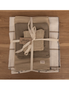 Combo Mesa Cuadros:  Mantel + 6 Ind + 6 servilletas + 6  servilleteros 2