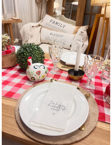 Camino de Mesa - Cuadrille Rojo con Volados