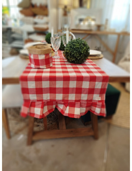 Camino de Mesa - Cuadrille Rojo con Volados