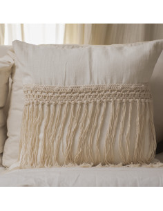 Combo de Almohadones - Panama Aplique Crochet Flecos Largos - Frente