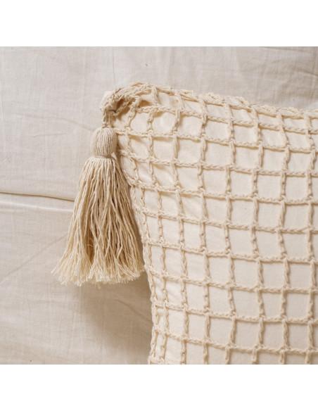 Almohadón - Cuadros Grandes Crochet y Borlas