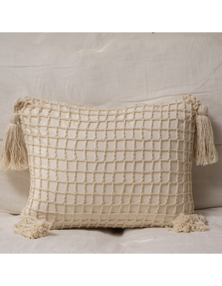 Almohadón - Cuadros Grandes Crochet y Borlas