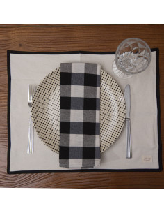 Set individuales  x 4 -  Bies Negro  Simple