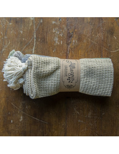 Paño de Waffle Borlas al tono  x 1