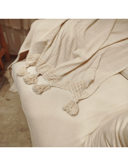 Manta XL  Borlones Crochet