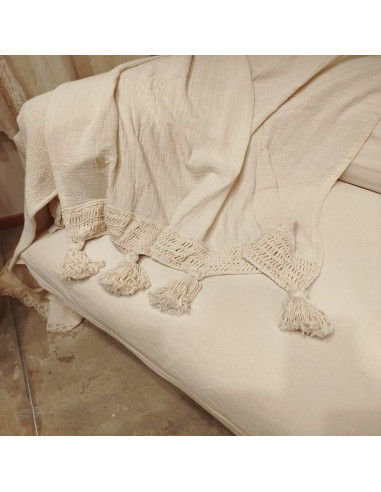 Manta XL  Borlones Crochet