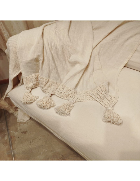 Manta XL  Borlones Crochet