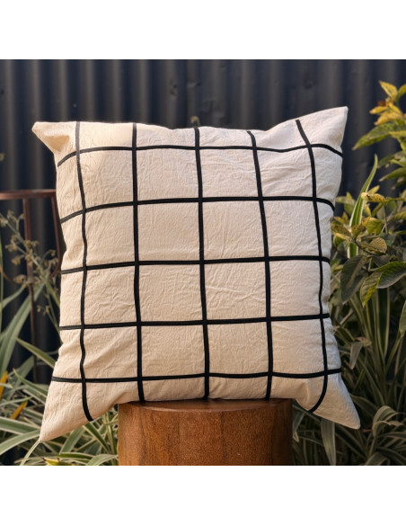 Combo Almohadones Bies Negro Cuadrille