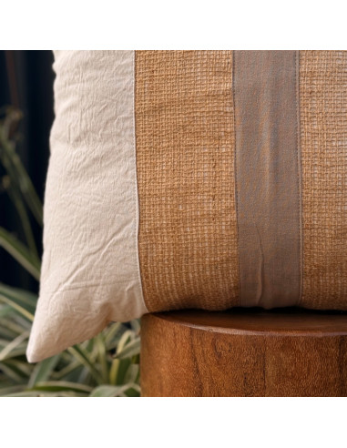 Combo Almohadones  Natural  - Centro Arpillera Tusor Tira