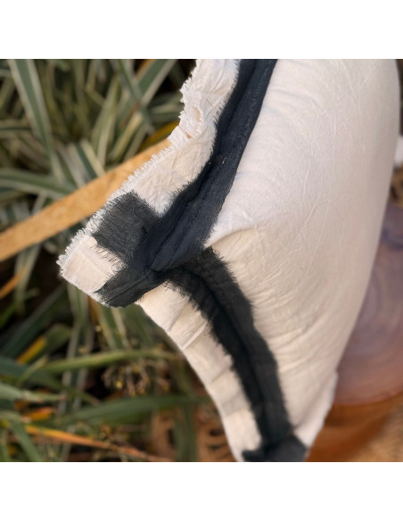 Combo Almohadones Oporto - Base Natural y Bordes en Gasa Color