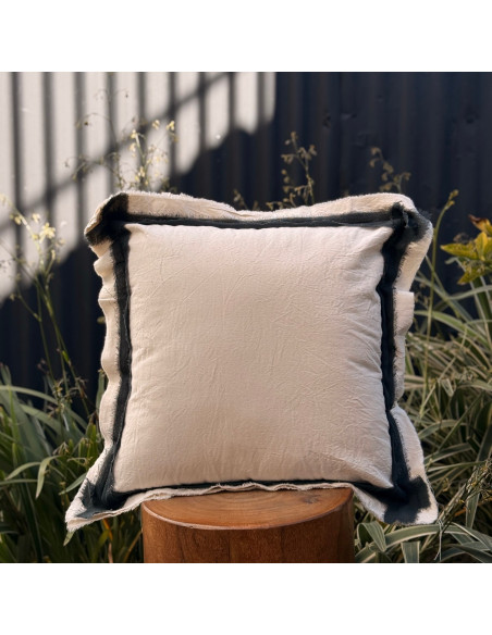 Combo Almohadones Oporto - Base Natural y Bordes en Gasa Color