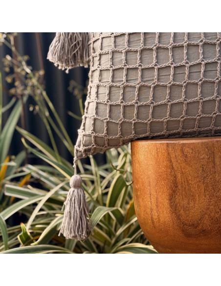 Almohadón - Cuadros Grandes Crochet y Borlas