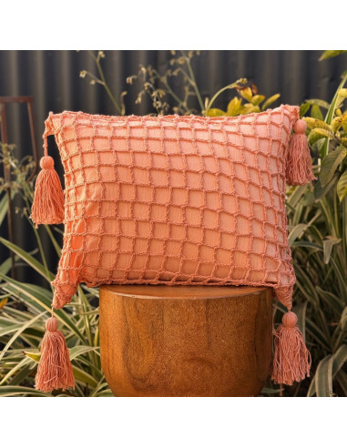 Almohadón - Cuadros Grandes Crochet y Borlas