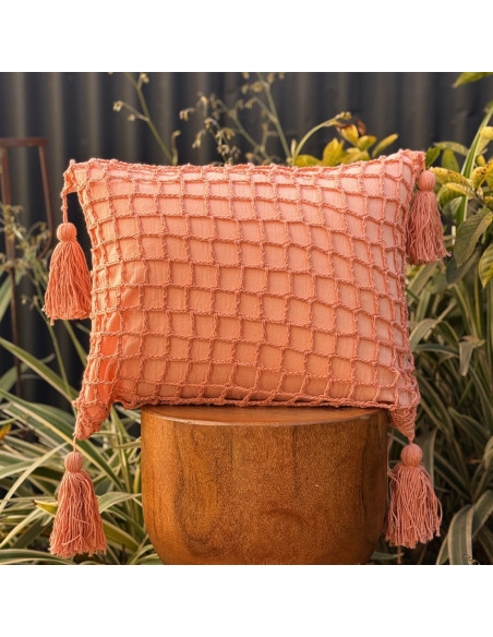 Almohadón - Cuadros Grandes Crochet y Borlas