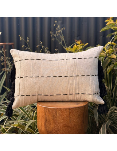 Combo Almohadón  Pespunte  y borlas - 2 x 40 x 60