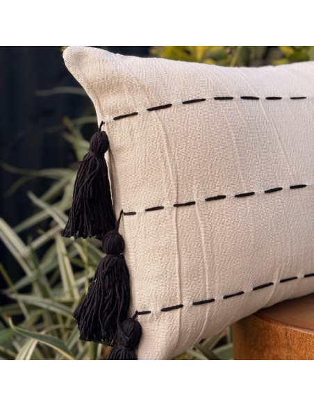 Combo Almohadón  Pespunte  y borlas - 2 x 40 x 60