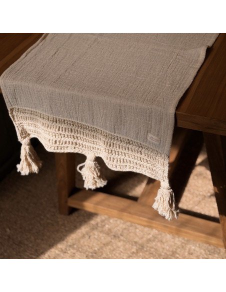 Camino de Mesa  Borlones Crochet