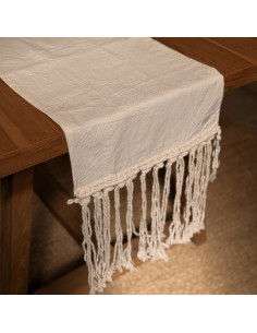 Camino de Mesa - Flecos Macramé Tusor