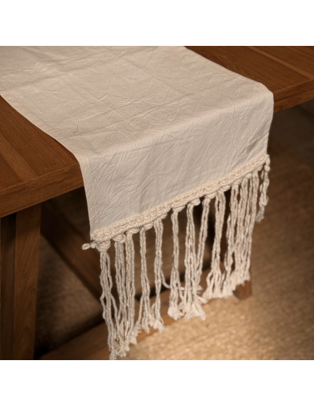 Camino de Mesa - Flecos Macramé Tusor