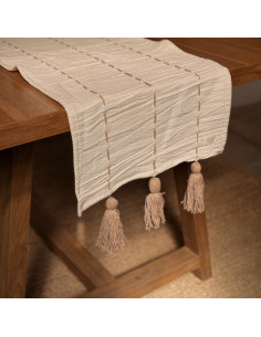 Camino de Mesa -   Panamá Pespunte Horizontal y Borlas 2