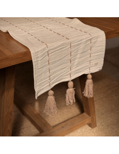 Camino de Mesa -   Panamá Pespunte Horizontal y Borlas