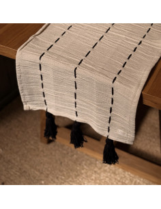 Camino de Mesa -   Panamá Pespunte Horizontal y Borlas