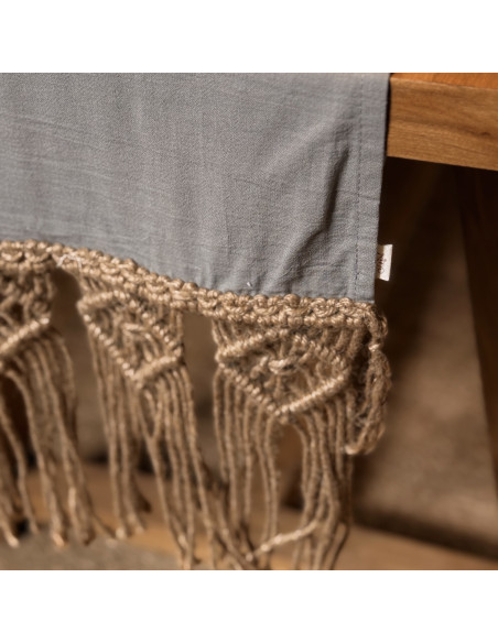 Camino de Mesa - Macramé Rombos Yute