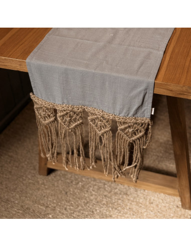 Camino de Mesa - Macramé Rombos Yute