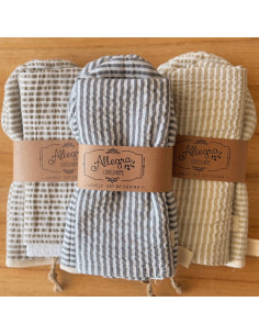 Set Manopla Tusor Rayas : Manopla + Repasador