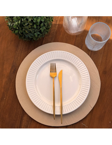 Plato de Sitio  Tusor Reversible - Liso - Mil Rayas