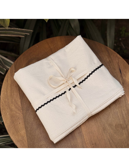 Mantel de Tusor ZIG ZAG APLIQUE